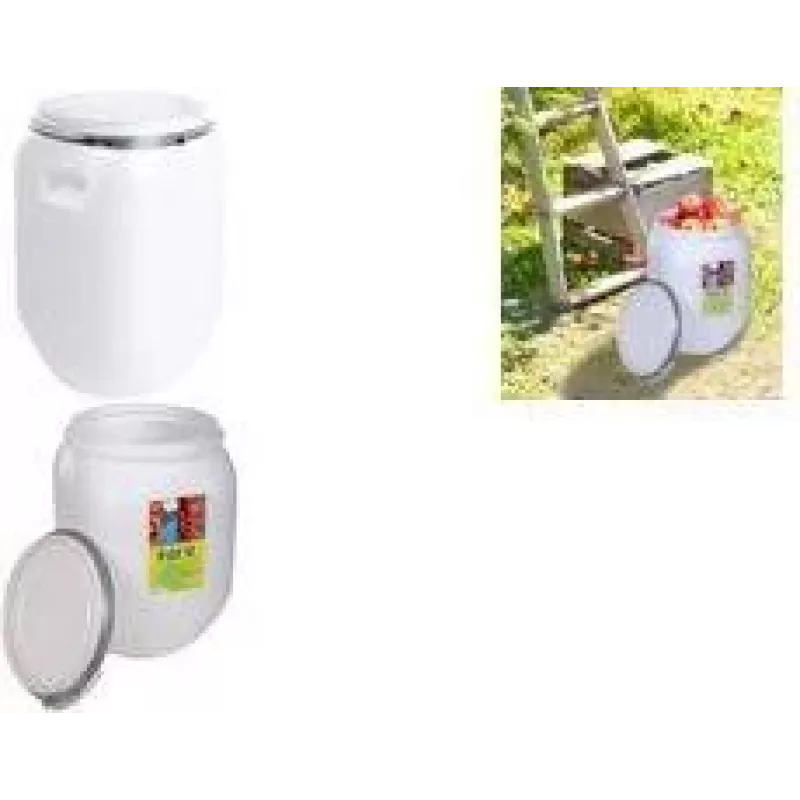 Barril de armazenamento EDA 25 L, plástico, branco, com tampa, multifuncional, 1 unid. 010558 NA