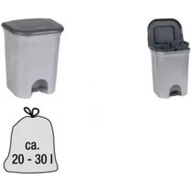 Balde de pedal keeeper Torge, 2x 11 litros, prateado 1153616000000