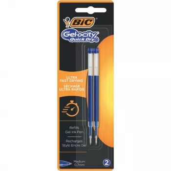 Recarga de caneta de gel BIC Intensity Quick Dry S azul para Gelocity e Ecolutions Reaction 967378