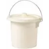 Balde de higiene EDA com pega metálica, 11,5 litros, creme, plástico robusto, diâmetro 340 mm, altura 270 mm, 1 unid. 019486 BE. CR S