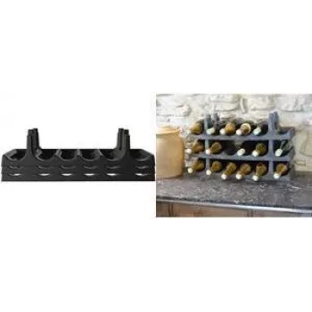 Conjunto de garrafeira EDA, 6 garrafas por nível, antracite, conjunto de 3 peças para 18 garrafas, polipropileno (010702)