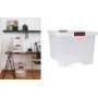 Caixa de arrumação EDA CLiPSTOCK 75L com rodas, tampa, asas soft-touch, preto/vermelho 010439