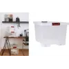 Caixa de arrumação EDA CLiPSTOCK 75L com rodas, tampa, asas soft-touch, preto/vermelho 010439