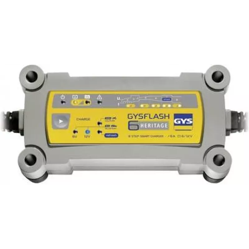 Carregador de bateria automático GYS Flash Heritage 6A 6V/12V 029538