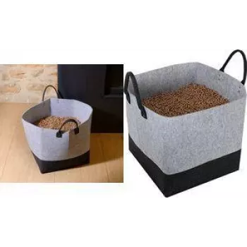 Saco de armazenamento de pellets EDA, feltro, 60 litros, cinzento / preto, capacidade de 40 kg, 1 unid. 010487 G.BT