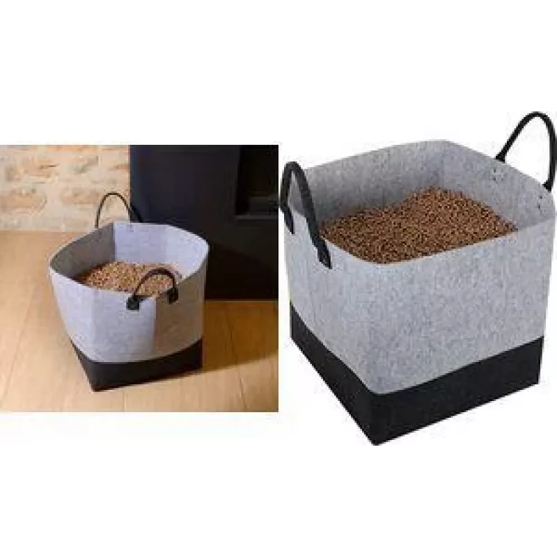 Saco de armazenamento de pellets EDA, feltro, 60 litros, cinzento / preto, capacidade de 40 kg, 1 unid. 010487 G.BT