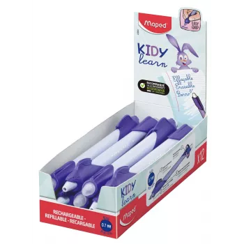 Caneta de tinta apagável Maped KIDY Learn coelho 0,7 mm azul, expositor de 12 229601