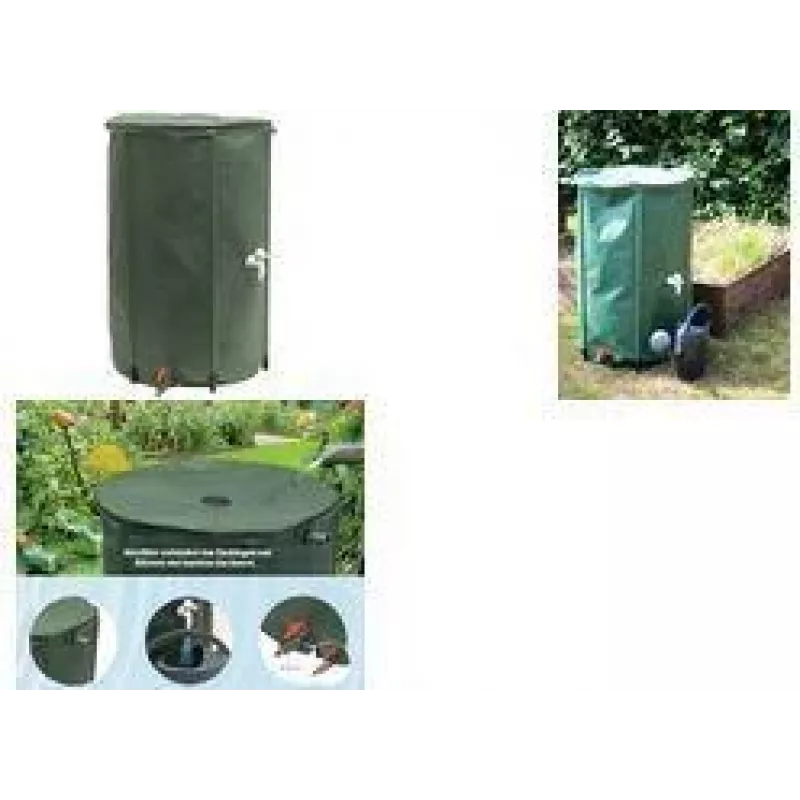 Kit de barril de chuva EDA RÉCUP'O 250 L, verde, 600 mm de diâmetro, dobrável, resistente aos UV 010982 V.CA