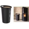 Caixa de armazenamento EDA Pellets, 38 litros, plástico preto com tampa de madeira, capacidade 20 kg – 1 unid. (010478 NO)