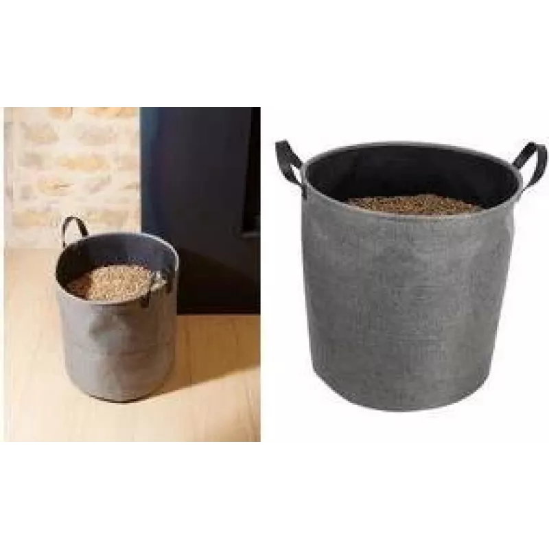 Saco de armazenamento EDA Pellets, 60 litros, cinzento-escuro, capacidade 30 kg, feltro, dobrável, com pegas 010488 G/NO