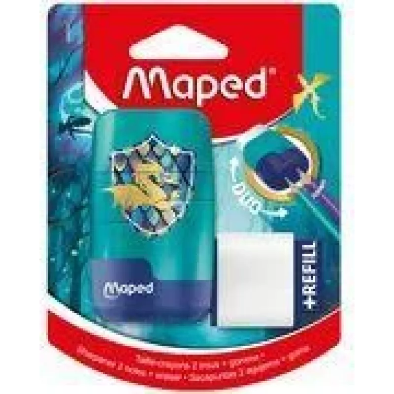 Afia-lápis e borracha Maped Dragon combinados - depósito duplo com borracha integrada, 1 unid. (049224)