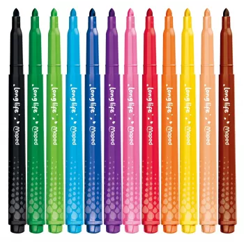 Marcadores Maped Color'Peps Long Life, várias cores, 12 marcadores (844000)
