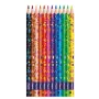 Lápis de cor triangulares Maped PIXEL PARTY, 12 cores diferentes, mina macia resistente à quebra, corpo com padrão pixel, estojo de cartão 862204