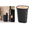 Caixa de armazenamento EDA Pellets, 70 litros, plástico preto com tampa de madeira, capacidade 45 kg 010482 NO SX4