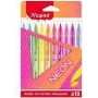 Marcadores Maped Neon, pack de 10, ponta redonda 2,8 mm, estojo de cartão 845419