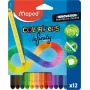 Conjunto de lápis de cor triangulares Maped COLOR'PEPS INFINITY, 12 cores diferentes, dura 10x mais, mina 100% pigmento, estojo reutilizável 861602