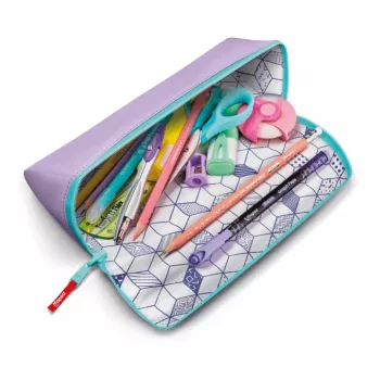 Estojo triangular Maped XXL Classic Pastel Sweet Purple com abertura extra larga e design de dois lados 931910