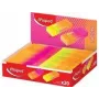 Expositor de borrachas Maped NEON de plástico, 20 unidades, laranja néon e rosa néon, com pouco pó, sem ftalatos, sem PVC 121901