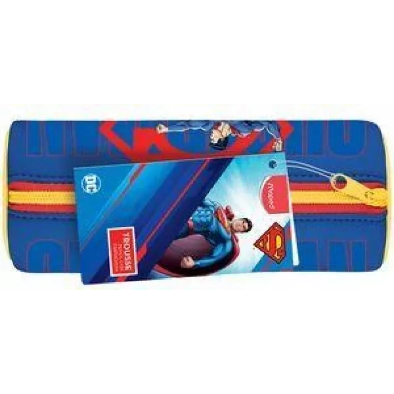 Estojo de canetas enrolável Maped Superman em neoprene, com fecho de correr, lavável a 30 °C, multicolor 934833