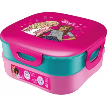 Lancheira 3 em 1 Maped PICNIK Kids Concept Barbie, 1,4 L, 2 compartimentos + caixa de snacks, rosa/multicolor 871097