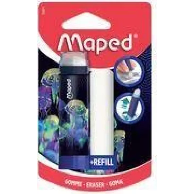 Borracha Maped Deepsea Paradise com recarga, formato batom, 1 unidade 152011