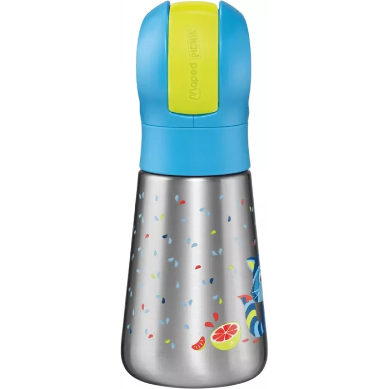 Garrafa térmica Maped PICNIK guaxinim, 350 ml em aço inoxidável com palhinha 873001