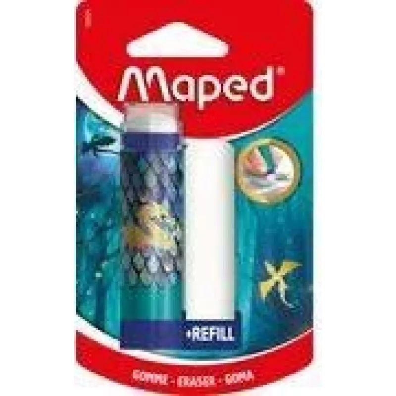 Borracha Maped DRAGON Twist-Out de plástico com recarga, formato batom, embalagem blister 152024