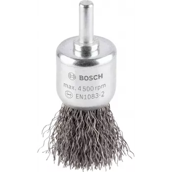 Escova de aço de haste Bosch 1 609 200 269, aço ondulado, 25 mm, haste de 6 mm