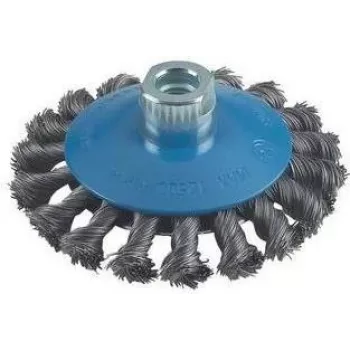 Escova cónica Bosch, arame torcido, 100 mm, 0,5 mm, 12500 rpm, M14 2608622011