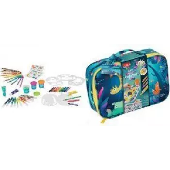 Conjunto de arte criativa Maped Jungle Fever de 54 peças em estojo de transporte 907059