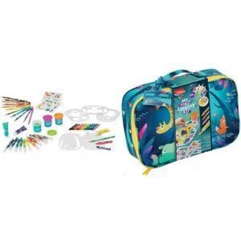 Conjunto de arte criativa Maped Jungle Fever de 54 peças em estojo de transporte 907059