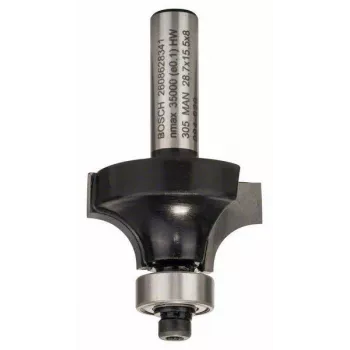 Fresa de arredondar Bosch Expert for Wood, haste 8 mm, R1 8 mm, comprimento de corte 15,5 mm, comprimento total 53 mm 2608628341