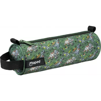 Estojo de rolo Maped Dinossauro, neoprene, verde/preto, fecho de correr, 1 unid. 932909