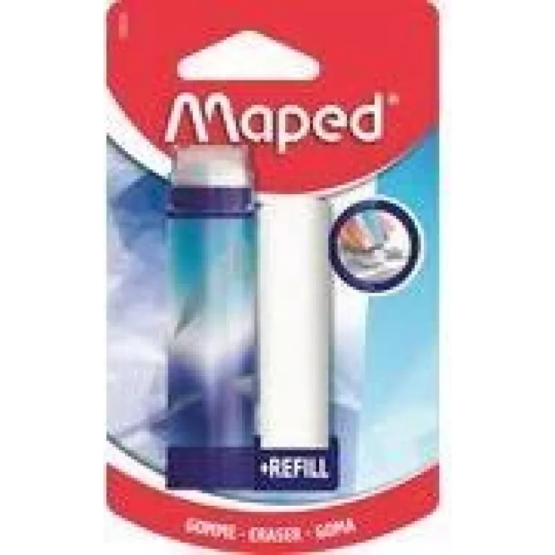 Borracha Maped ARCTIC com mecanismo rotativo e recarga, estilo batom, branco, 1 conjunto (2 borrachas) 152026