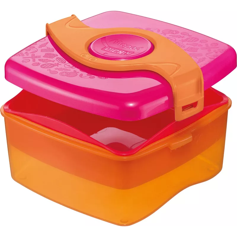 Lancheira Maped PICNIK ORIGINS 1,4L rosa/laranja com 2 compartimentos e recipiente removível 870107