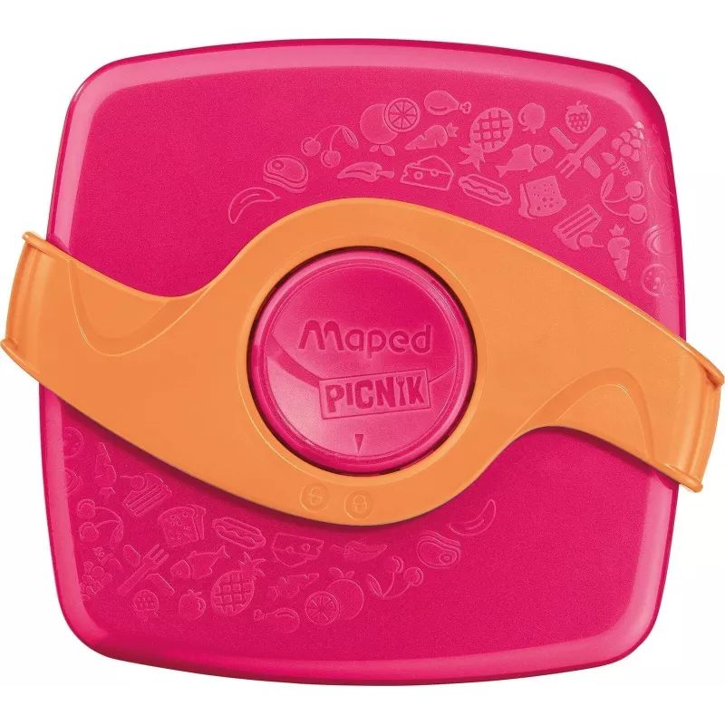 Lancheira Maped PICNIK ORIGINS 1,4L rosa/laranja com 2 compartimentos e recipiente removível 870107