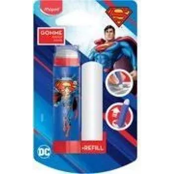 Borracha de plástico Maped Superman com recarga, mecanismo rotativo estilo batom, blister 152033