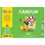 Bloco de papel de desenho Canson Kids A4 90 g/m² branco ligeiramente granulado 50 folhas para lápis e lápis de cor C629012000