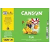 Bloco de papel de desenho Canson Kids A4 90 g/m² branco ligeiramente granulado 50 folhas para lápis e lápis de cor C629012000