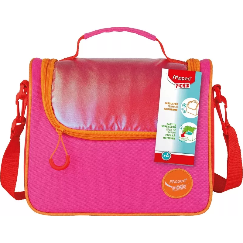 Saco de almoço Maped PICNIK ORIGINS, rosa, 100% poliéster, forro PEVA, alça de ombro, 1 unid. 872107