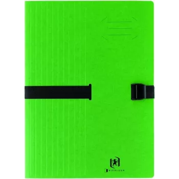 Pasta de documentos ELBA CLIP'N GO DIN A4 verde cartão extensível com fecho de tecido 100201316