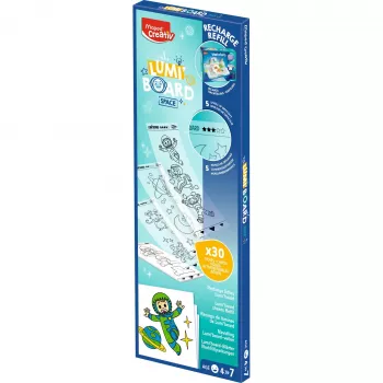 Recarga Maped Creativ LUMI BOARD Space - 35 folhas transparentes e temáticas para mesas de luz LED 907097