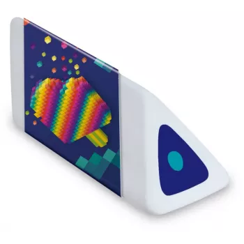 Borracha de plástico Maped Pyramide PIXEL PARTY, branco, sem ftalatos e sem PVC, secção triangular, caixa expositora de 24 119523
