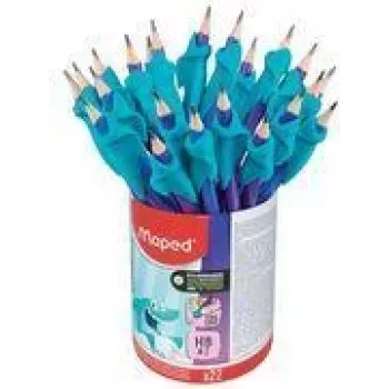 Lápis de grafite Maped KIDY Learn HB com ajuda de escrita, triangular, mina resistente à quebra, pack de 22 854500