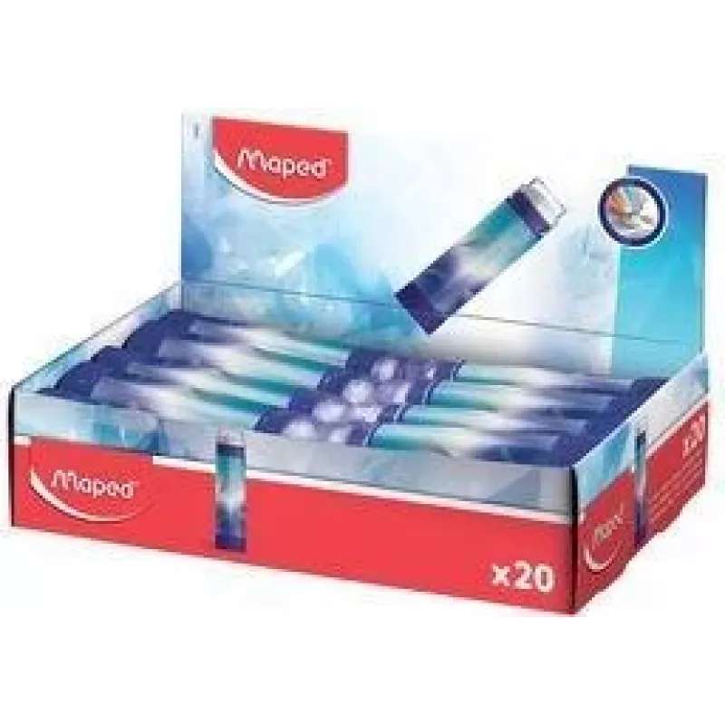 Borracha de plástico Maped ARCTIC, estilo batom rotativo, caixa expositora de 20 unidades 152027