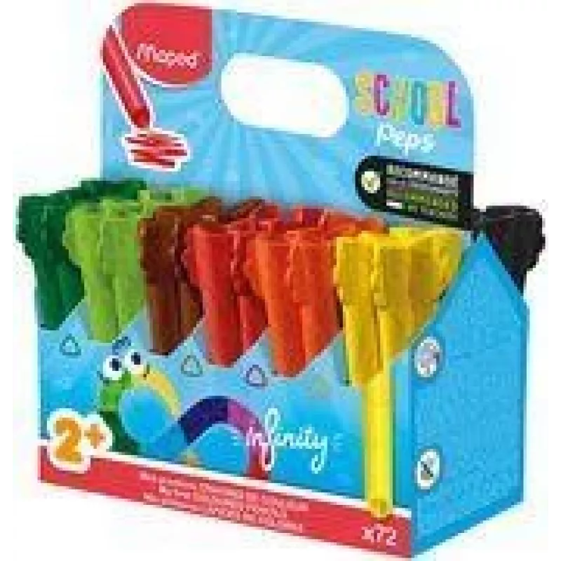 Conjunto de lápis de cor triangulares Maped Color'Peps Infinity, 72 cores diferentes, minas maciças, resistentes à quebra, duram 8x mais do que lápis de cor jumbo 864602