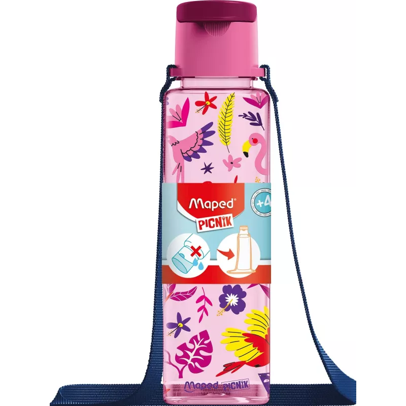 Garrafa de água Maped PICNIK Access Birds 0,5 L rosa 876702