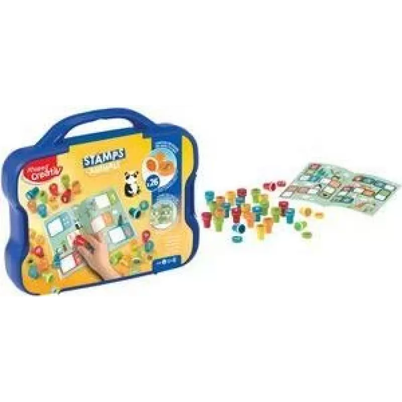 Conjunto de carimbos Maped Creativ motivos animais, autoentintáveis, 15 carimbos, estojo de plástico 907090