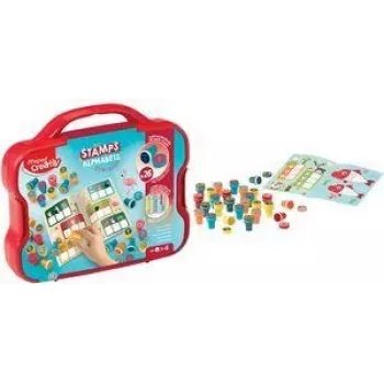 Conjunto de carimbos autoentintáveis Maped Creativ alfabeto, 26 letras, estojo de plástico 907089