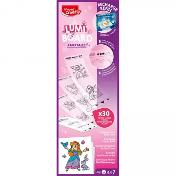 Recarga Maped Creativ Princess para mesas de luz LED LUMI BOARD, 20 folhas de papel transparente 907096